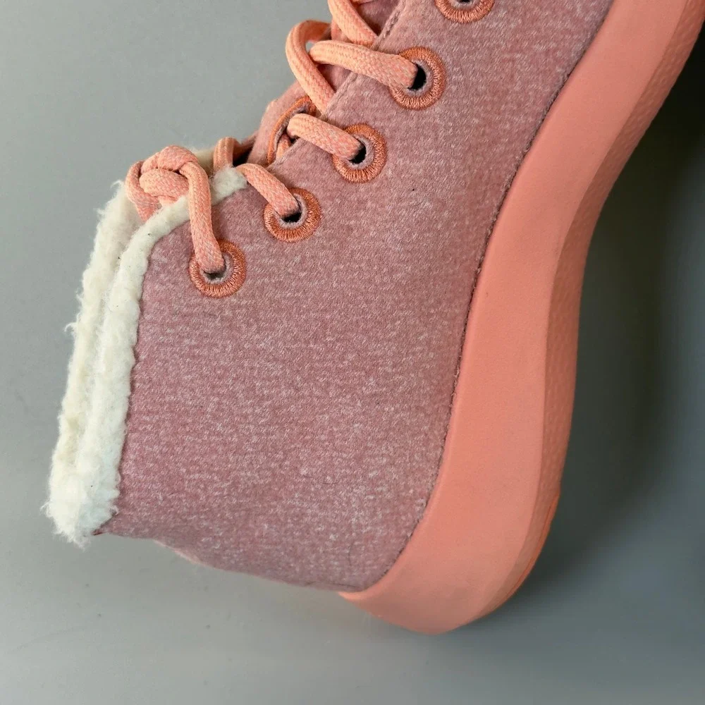 Allbirds Wool Runner Up Mizzle Fluff Women 9 Peach Pink Comfort Sneaker Boot Mid